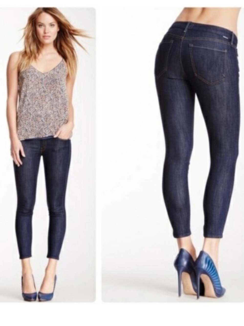 MOTHER The Looker Crop in To Tough To Tame Midnight Storm Dark Wash Jeans sz 27